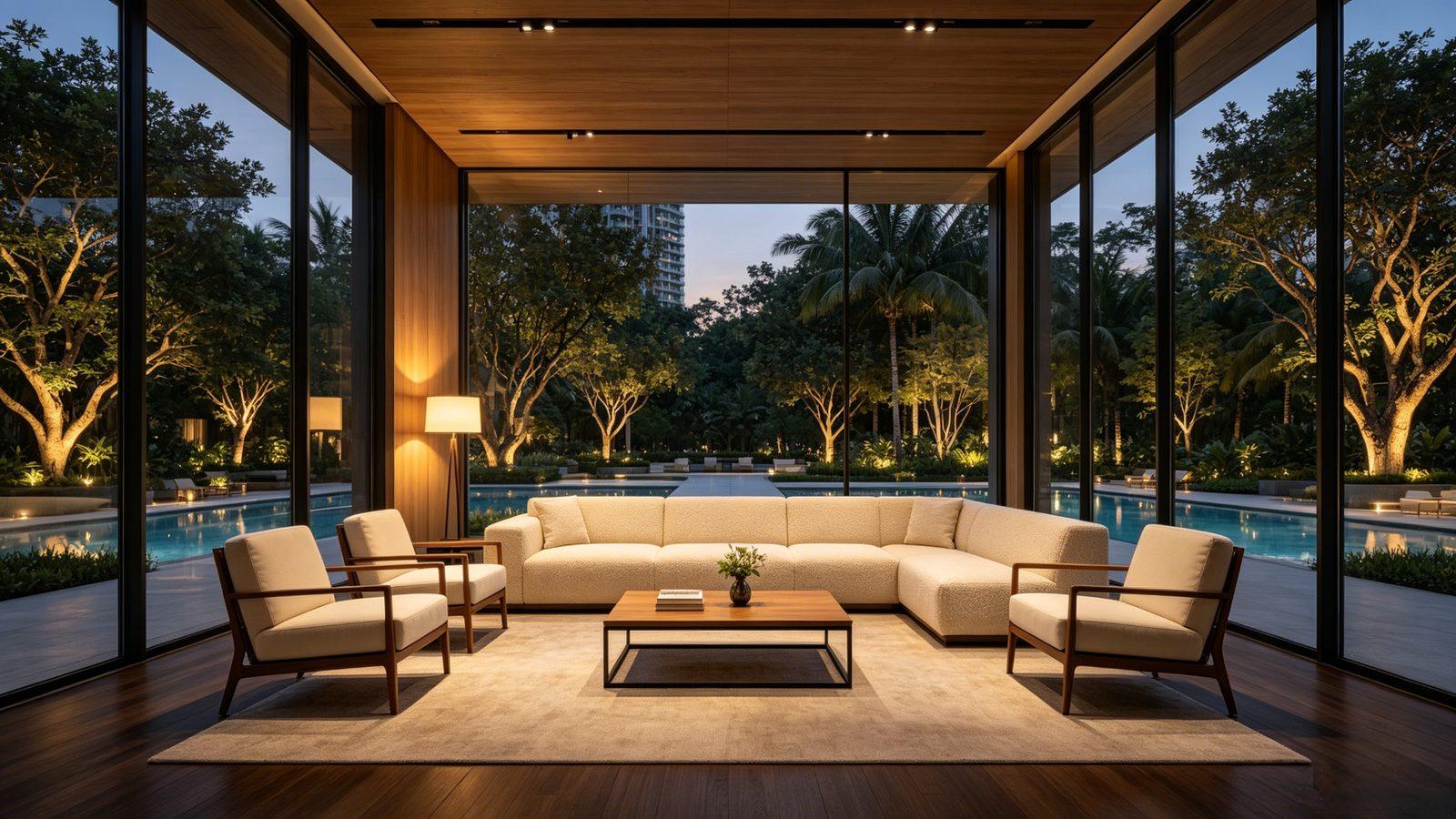 Solano Grand sky lounge with pool view